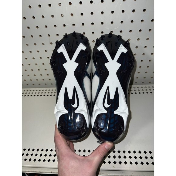 Nike Alpha Menace Elite 3 Mens Football Cleats Size 8.5 White Navy Blue Black